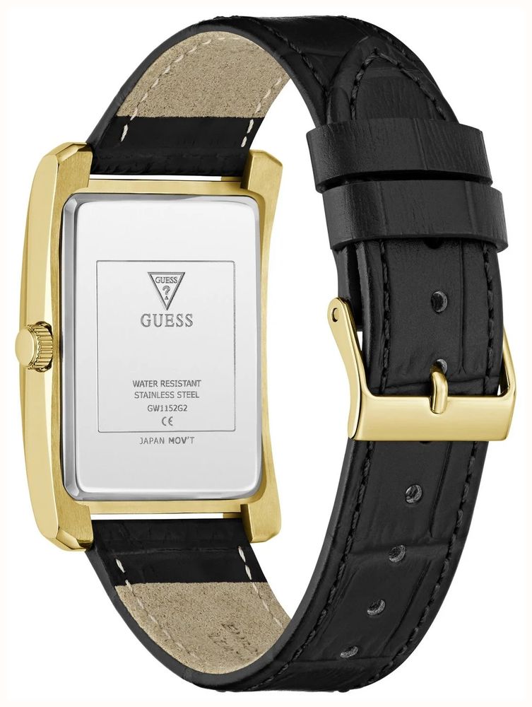 Guess Hugh Champagne Sunray Dial Black Leather Strap GW1152G2 - alternative Ansicht 3