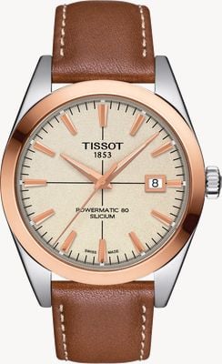 Tissot Gentleman Powermatic 80 Silizium solide 18 Karat Goldlünette T9274074626100