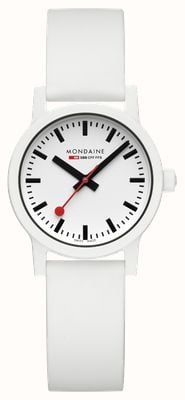 Mondaine Essence quartz (32 mm) cadran blanc / bracelet en silicone blanc MS1.32110.RA