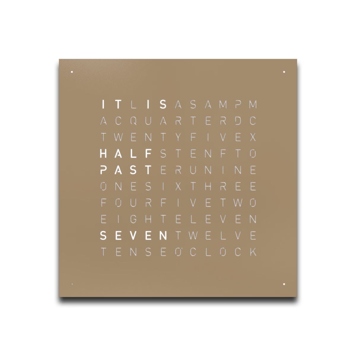 QLOCKTWO Earth 45 acier sÃ©rie noisette (anglais) - ral 9005 montre