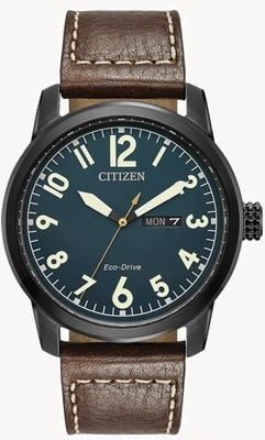 Citizen Men's Eco Drive 42mm Brown Leather Chandler Watch BM8478-01L