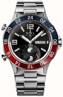 Ball Watch Company ロードマスター マリン GMT ムーンフェイズ (42mm) ブラック文字盤/チタン & ステンレススチール ブレスレット DG3220A-S1CJ-BK