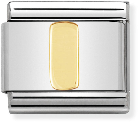 Nomination Classic Letter I 18ct Gold & Steel Charm 030101/09