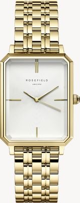 Rosefield Octagon (23mm) White Dial / Gold-Plated Stainless Steel Bracelet OCWSG-O40