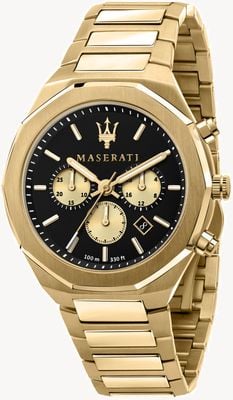 Maserati Stile Chronograph Herren gelb vergoldet R8873642001