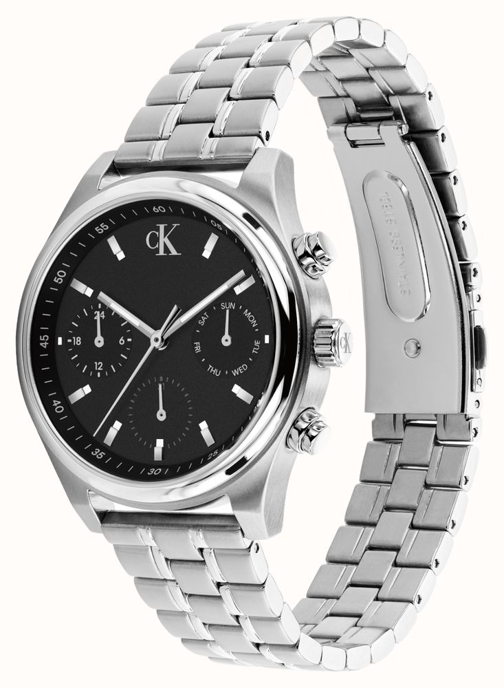 Calvin Klein Modern Vintage Multifunction Quartz (38mm) Black Dial / Stainless Steel Bracelet 25200594 - vista alternativa 2