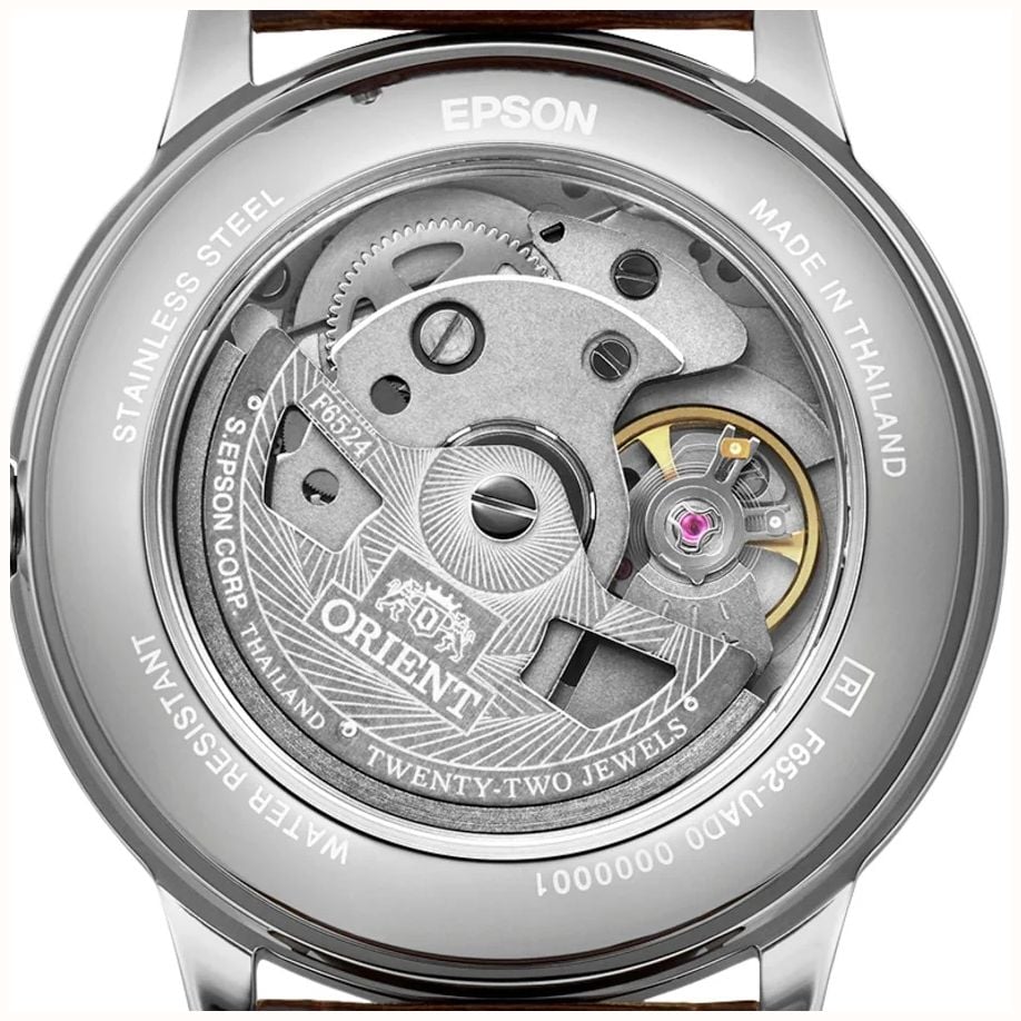 Orient Bambino 36mm Automatic Watch – Ivory Dial & Brown Leather Strap RA-BB0104Y30B - vista alternativa 5