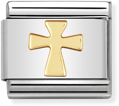 Nomination Classic Cross 18ct Gold & Steel Charm 030105/01