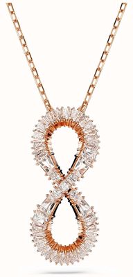 Swarovski Hyperbola Pendant Infinity White Crystals Rose Gold-Tone Plated 5677623