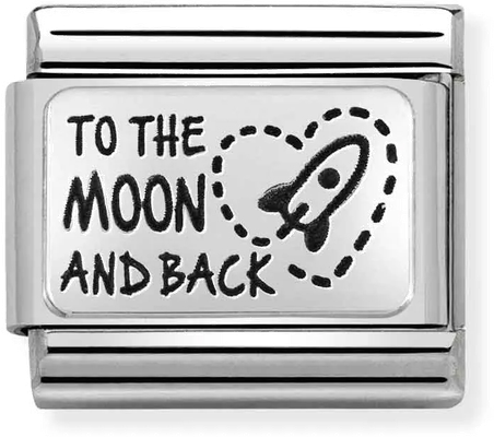 Nomination Classic To the Moon & Back Oxidised Sterling Silver & Steel Charm 330111/39