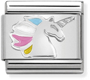 Nomination Composable Classic SYMBOLS In Stainless Steel Enamel And Arg. 925 Unicorn 330204/16
