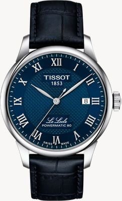 Tissot Le Locle Powermatic 80 (39mm) Blue Dial / Blue Leather Strap T0064071604300