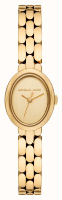 Michael Kors Mini Maude (20,5 mm) com mostrador dourado e pulseira em aço inoxidável com revestimento PVD dourado. MK4955