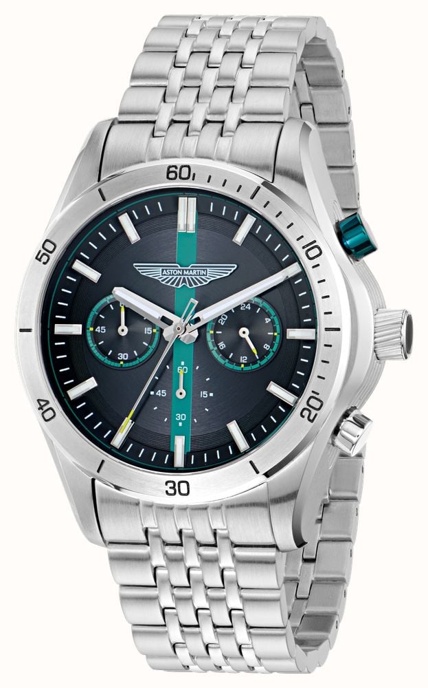 Aston Martin Thrill CLP Quartz Chronograph (45mm) Black Dial / Steel Bracelet & Silicone Strap MTRL1F607 - alternate view 2