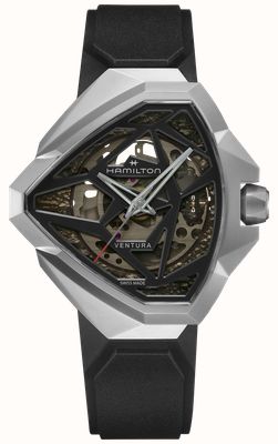Hamilton Ventura Edge Skeleton Auto (47mm) Gradient Effect Skeleton Dial / Black Rubber Strap H24635330