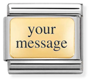 Nomination Classic ENGRAVED Steel And Bonded Yellow Gold CUSTOM Smooth Plate Charm 030121/01