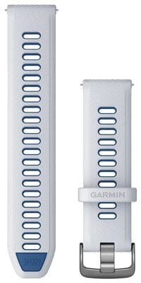 Garmin Solo cinturino a sgancio rapido (22 mm) in silicone bianco/blu marea, hardware in ardesia 010-11251-A1