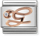 Nomination Classic Letter G 9ct Rose Gold & Steel Charm 430310/07