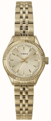 Timex Legacy mini (25 mm) met gouden wijzerplaat / verguld roestvrijstalen armband TW2W91000