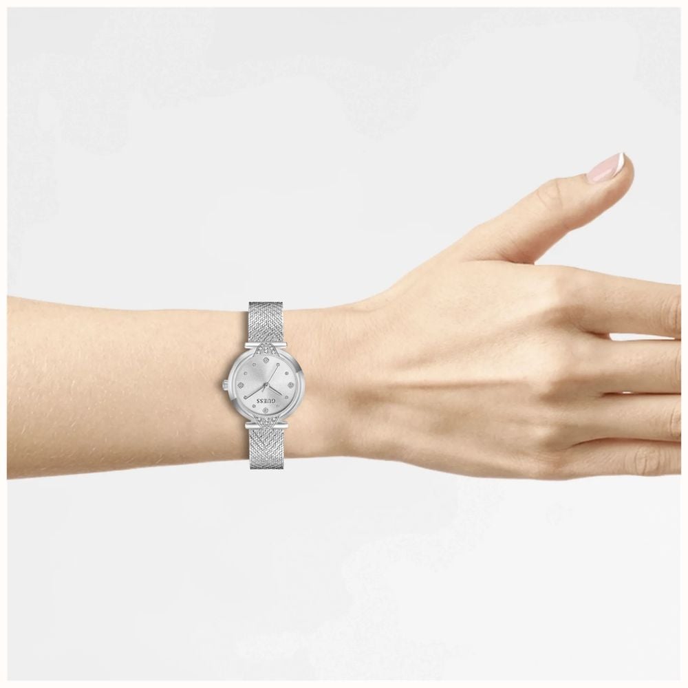 Guess Womens Louisa Silver-Tone Sunray Dial Silver-Tone Mesh Bracelet GW1086L1 - альтернативный вид 5