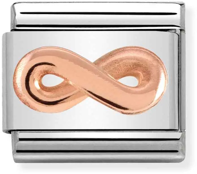 Nomination Classic Infinity 9ct Rose Gold & Steel Charm 430106/03