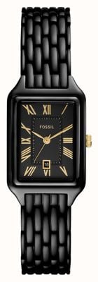 Fossil Raquel (23mm) Black Dial / Black PVD Stainless Steel Bracelet ES5385
