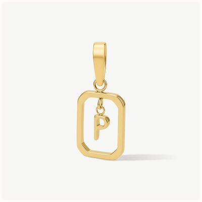 D.LOUISE Gold Tone Floating Initial Pendant - P CH-18-16