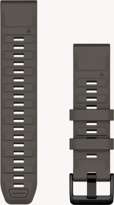 Garmin QuickFit Bands (22mm) Pebble Grey Silicone with Black Hardware - Strap Only 010-14559-00