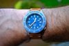 Customer picture of Squale 1521 mostrador azul jateado (42 mm) / pulseira de couro italiano marrom claro 1521BLUEBL.PC-CINVINTAGE