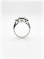 Round Brilliant Natural Diamond 18ct White Gold Trilogy Ring JM2793 - vista alternativa 3