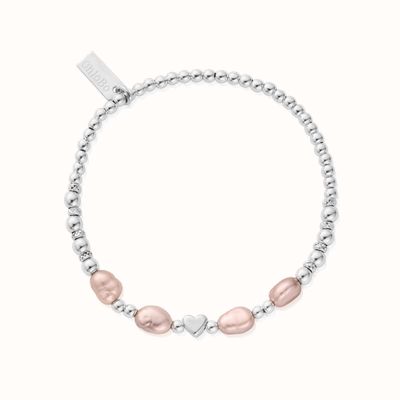 ChloBo 'With Love' Pink Pearl Bracelet - 925 Sterling Silver SBFRPP