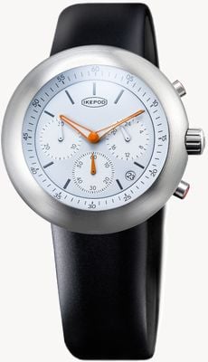 IKEPOD クロノポッド ホワイトホース 013 (44mm) ホワイト文字盤 / ブラックシリコンストラップ C013-SI-LB
