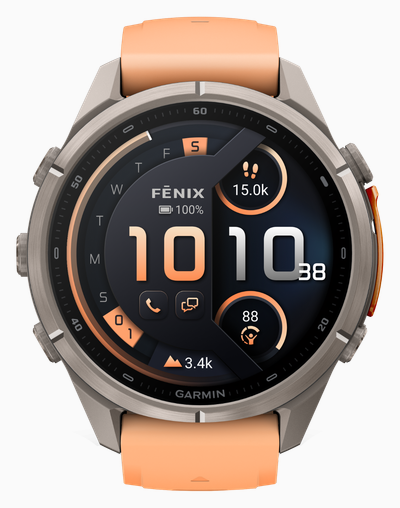 Garmin Fenix 9 Pro InReach 43mm Premium GPS Smartwatch - Titanium With Shell Pink/Orange Silicone Watch 010-04335-01