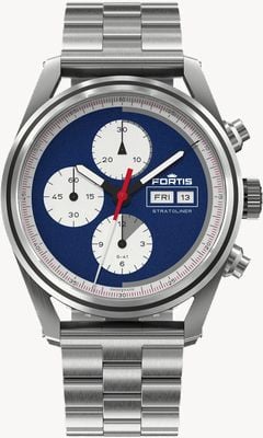 FORTIS Stratoliner S-41 Automatik-Blockarmband aus blauem Japan (41 mm) aus Edelstahl F2340010