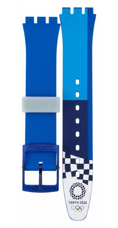 Swatch Bracelet en silicone bleu Swatch Tokyo 2020 J54566 montre