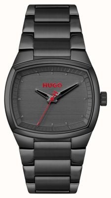 HUGO #telly Quarzuhr mit drei Zeigern (40 mm), schwarzes Zifferblatt / schwarzes PVD-beschichtetes Edelstahlarmband 1530462