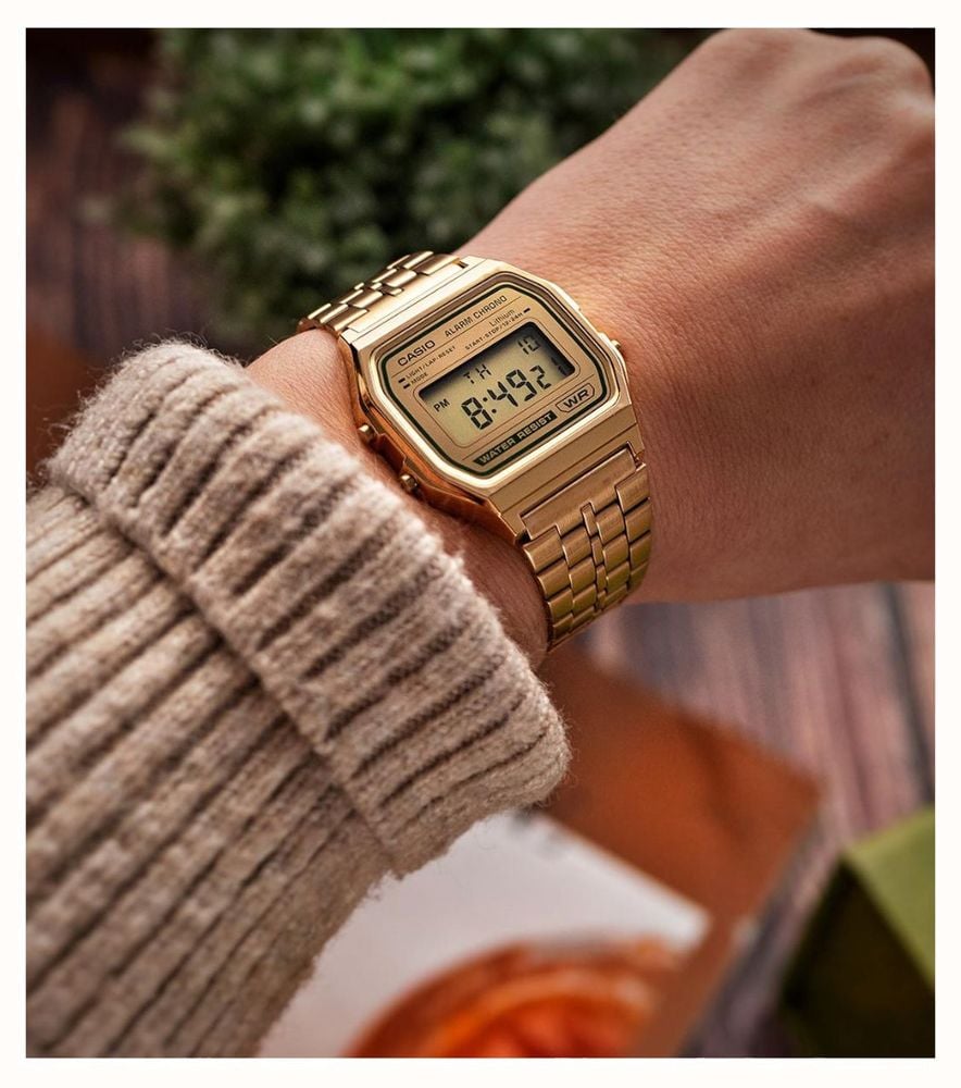 Casio gold watch on wrist online