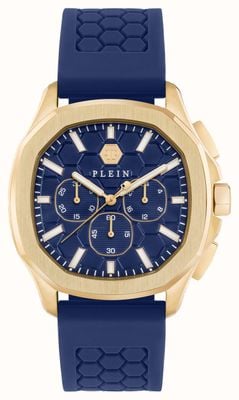 Philipp Plein $pectre chrono high-iconic / cadran bleu bracelet bleu PWSAA0323