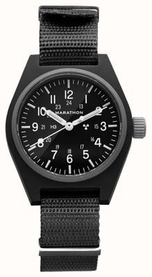 Marathon Gpm, schwarzes Allzweck-Mechanismus (34 mm), schwarzes Zifferblatt/schwarzes Armband aus ballistischem Nylon WW194003BK-0101