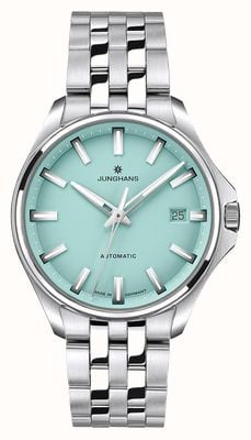 Junghans Meister s automatic 36 (36 мм) с ярким мятно-зеленым циферблатом / браслет из нержавеющей стали 27/4581.44