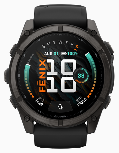 Garmin Fenix 9 51mm Premium GPS Smartwatch - Carbon Grey Titanium With Black Silicone Watch 010-04763-11