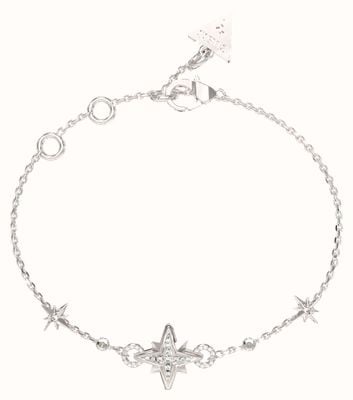 Guess Women's Guess In The Sky Rhodium Plated Central Star Bracelet UBB03330RHL