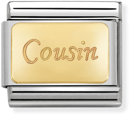 Nomination Classic Cousin 18ct Gold & Steel Charm 030121/36