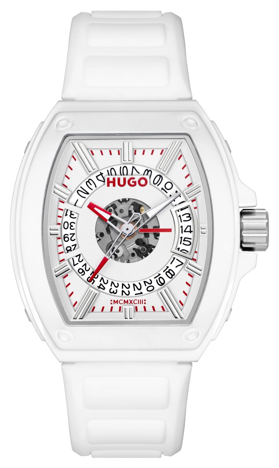 HUGO #icon 3h (40mm) cadran blanc / bracelet en silicone montre