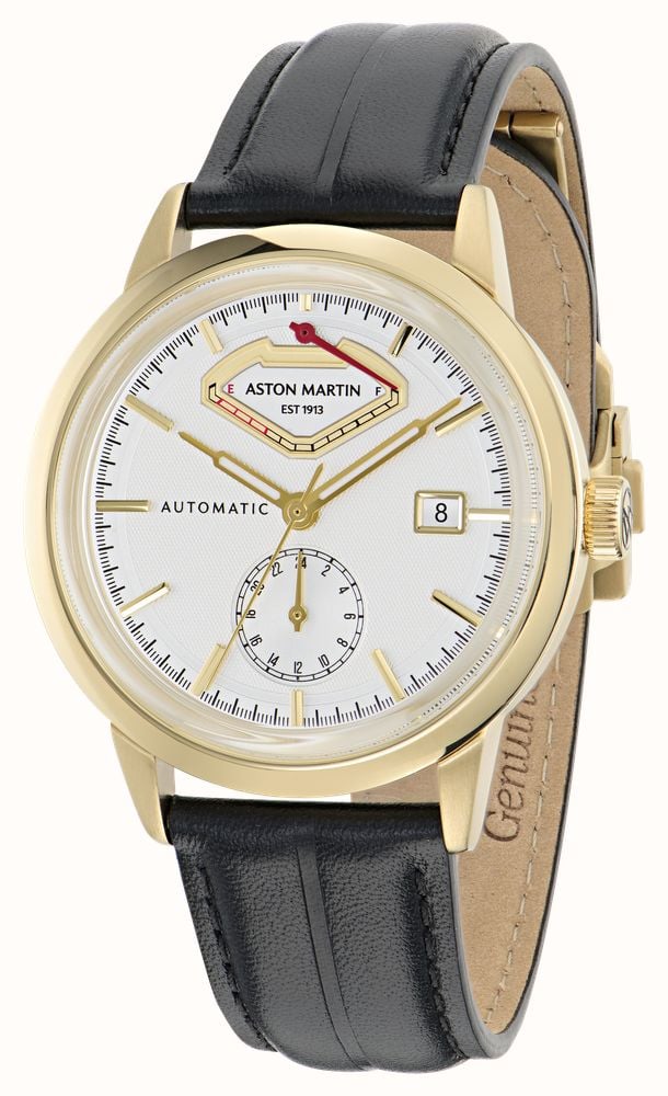 Aston Martin TS3 Timeless Power-Reserve Automatic (40mm) White Sunray Dial / Black Leather Strap MTTS3F601 - alternatieve weergave 2