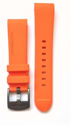 Elliot Brown Bracelet à boucle ardillon en acier caoutchouc orange 22 mm pour hommes uniquement STR-R05