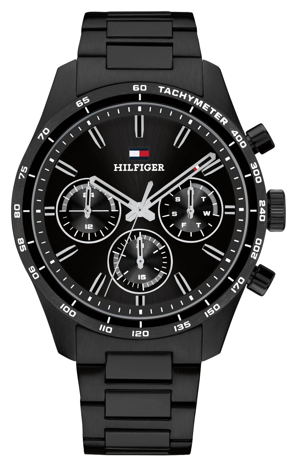 Tommy Hilfiger Hampton schwarzes Zifferblatt schwarzes uhr