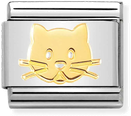 Nomination Classic Cat 18ct Gold & Steel Charm 030162/53