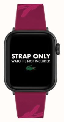 Lacoste Pasek do zegarka Apple (38/40mm) bordowy silikonowy wzór krokodyla 2050021