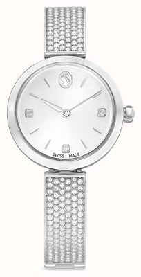 Swarovski Damen-Armband Illumina (27 mm) mit silbernem Zifferblatt und Kristallbesatz aus Edelstahl 5671205